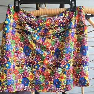 Fulbelle Golf Skirt Skort Women’s L Boho Retro Hippie Colorful Flower Power